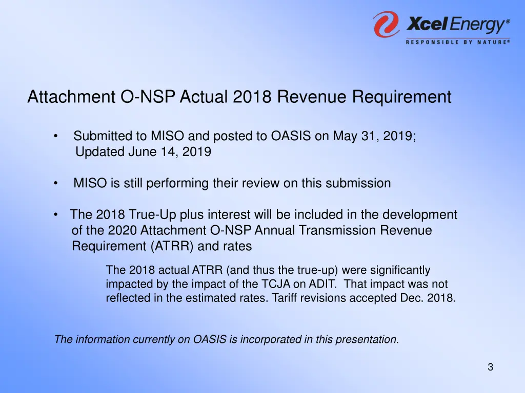 attachment o nsp actual 2018 revenue requirement