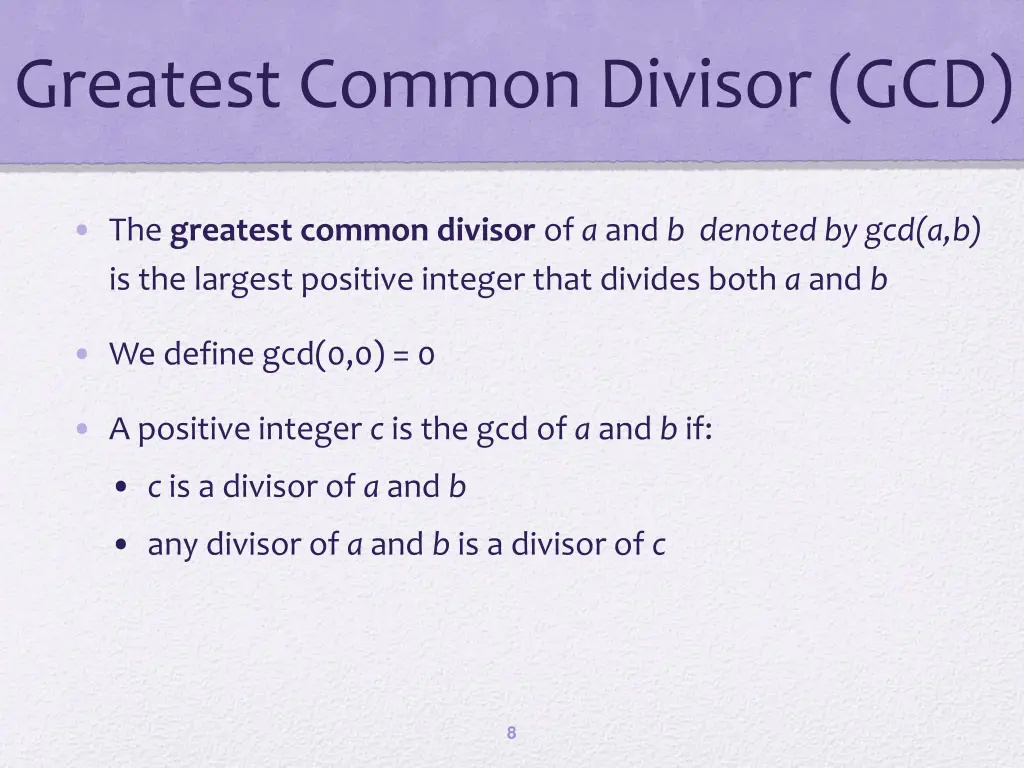 greatest common divisor gcd