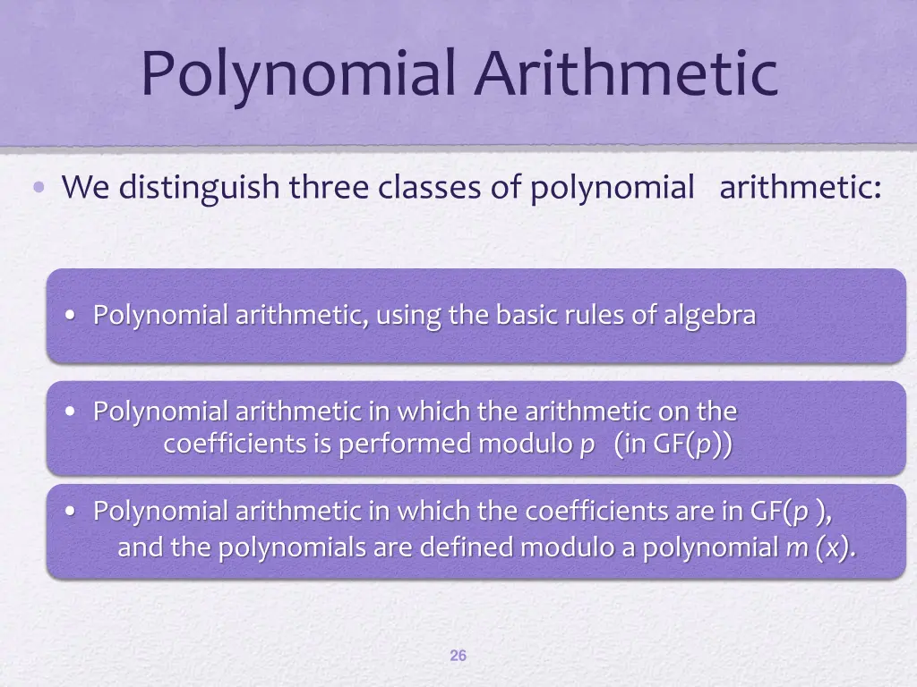 polynomial arithmetic