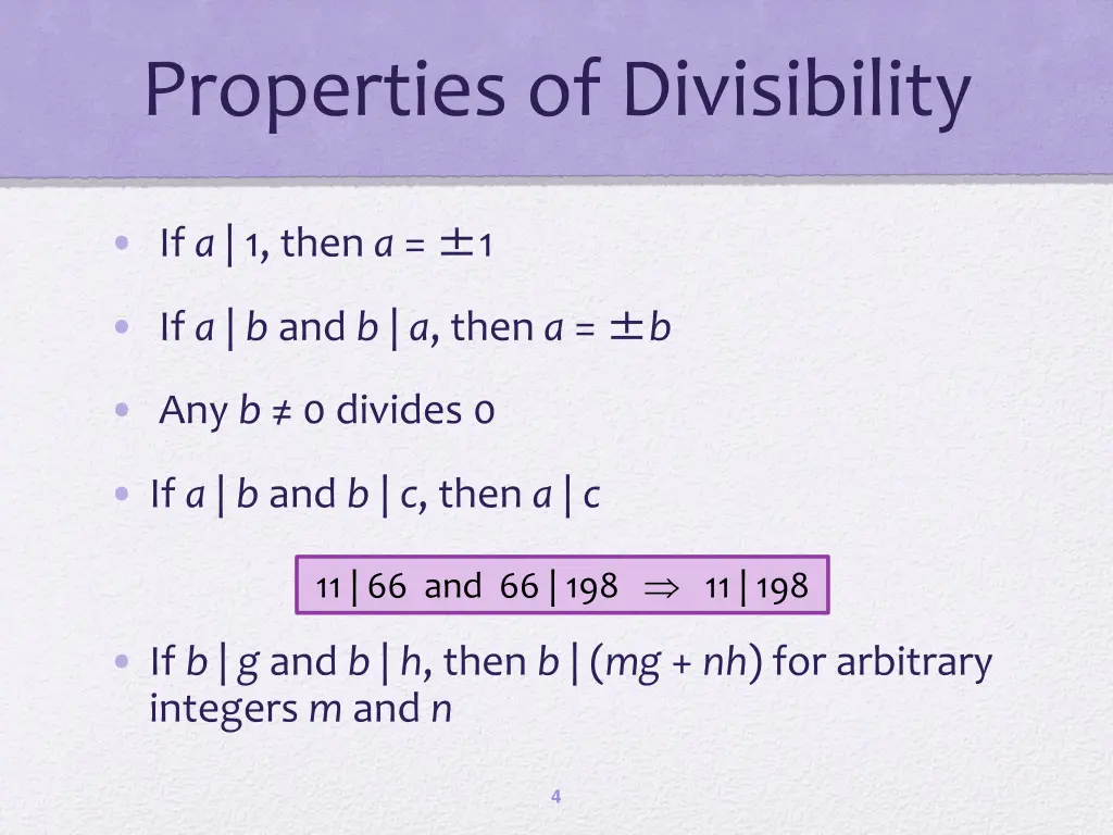 properties of divisibility