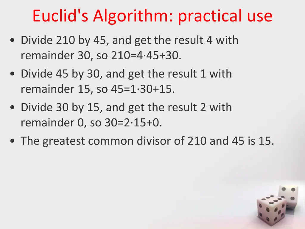 euclid s algorithm practical use