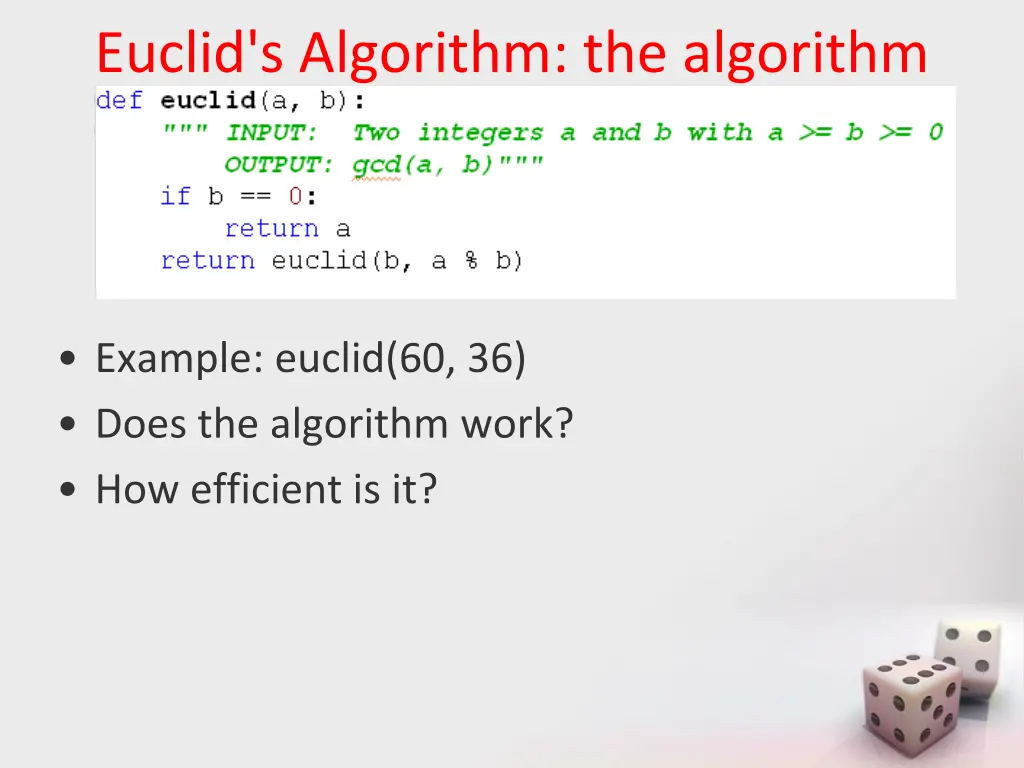 euclid s algorithm the algorithm