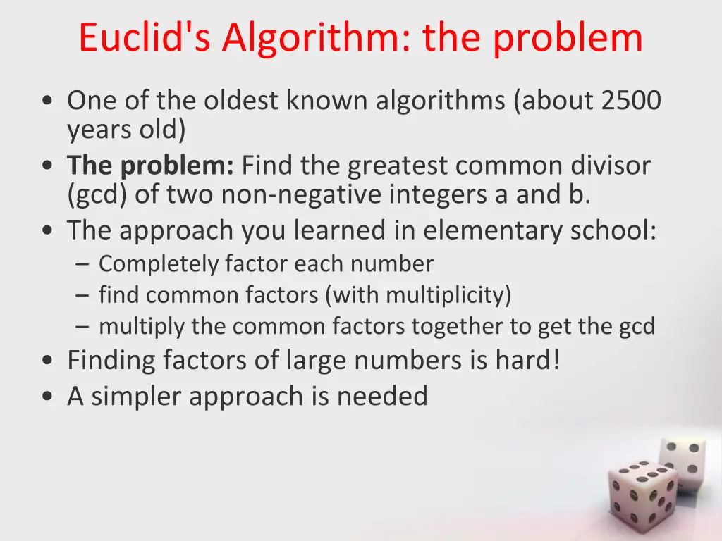 euclid s algorithm the problem