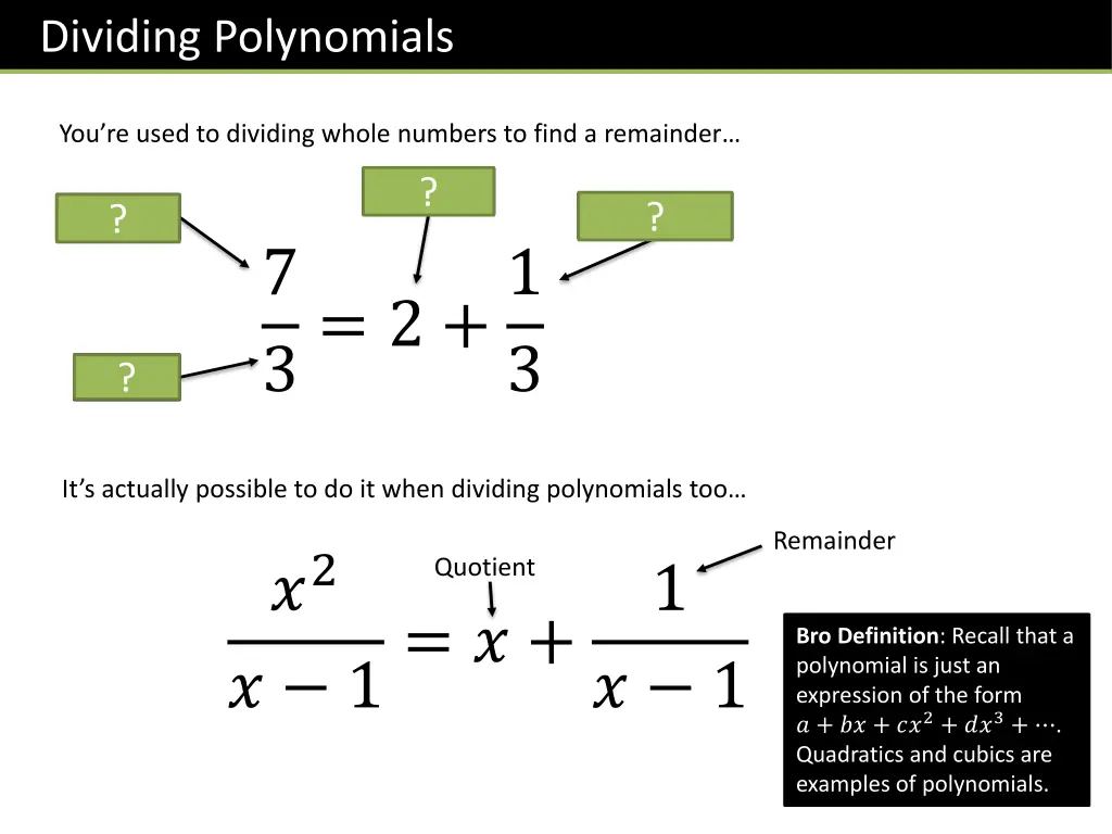 dividing polynomials