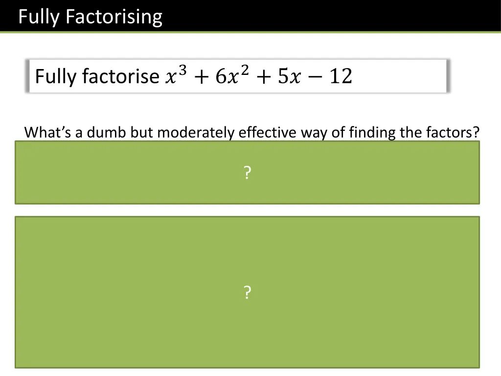 fully factorising