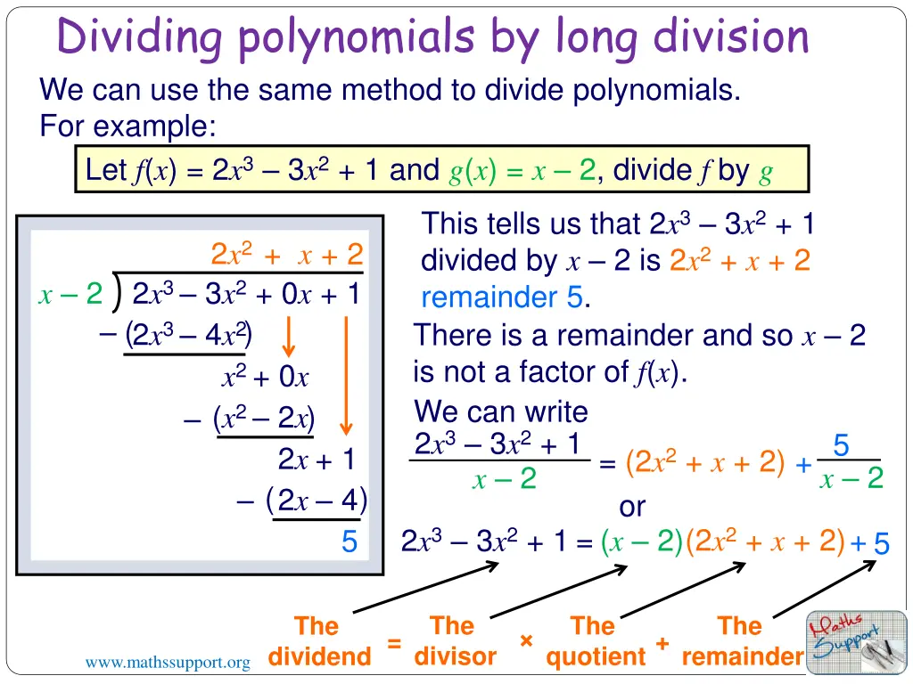 dividing polynomials by long division 1