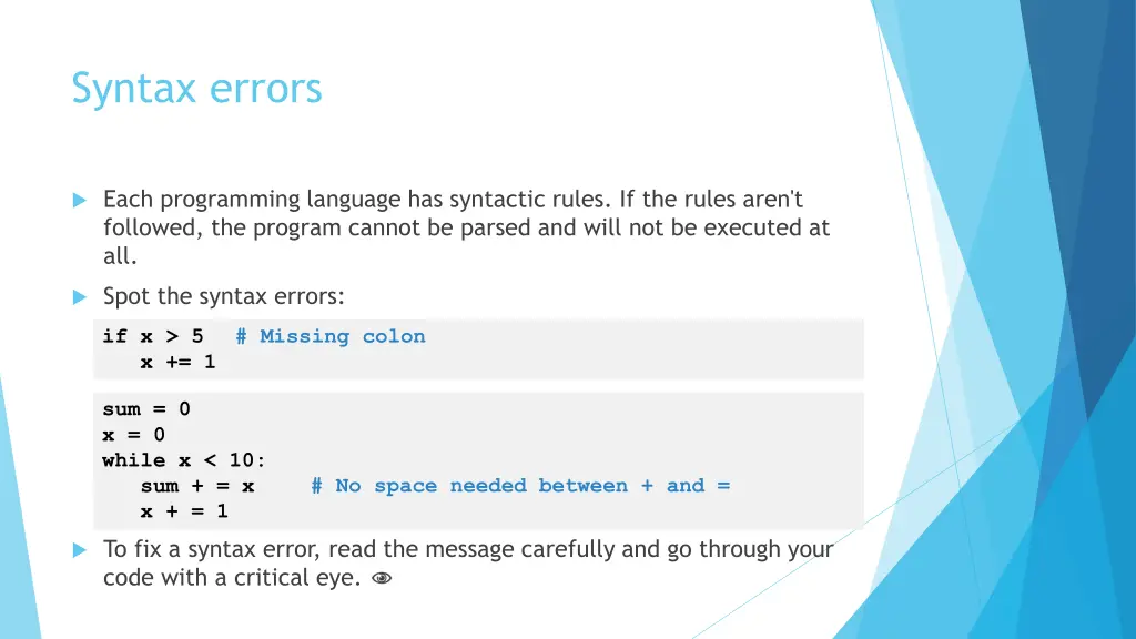 syntax errors 1