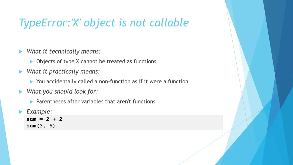 typeerror x object is not callable