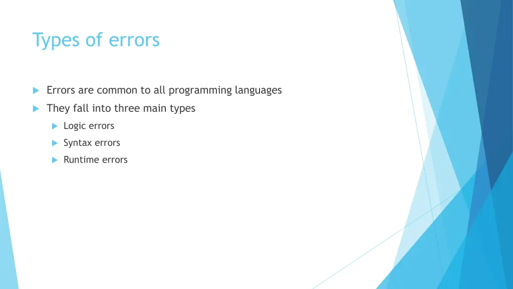 types of errors