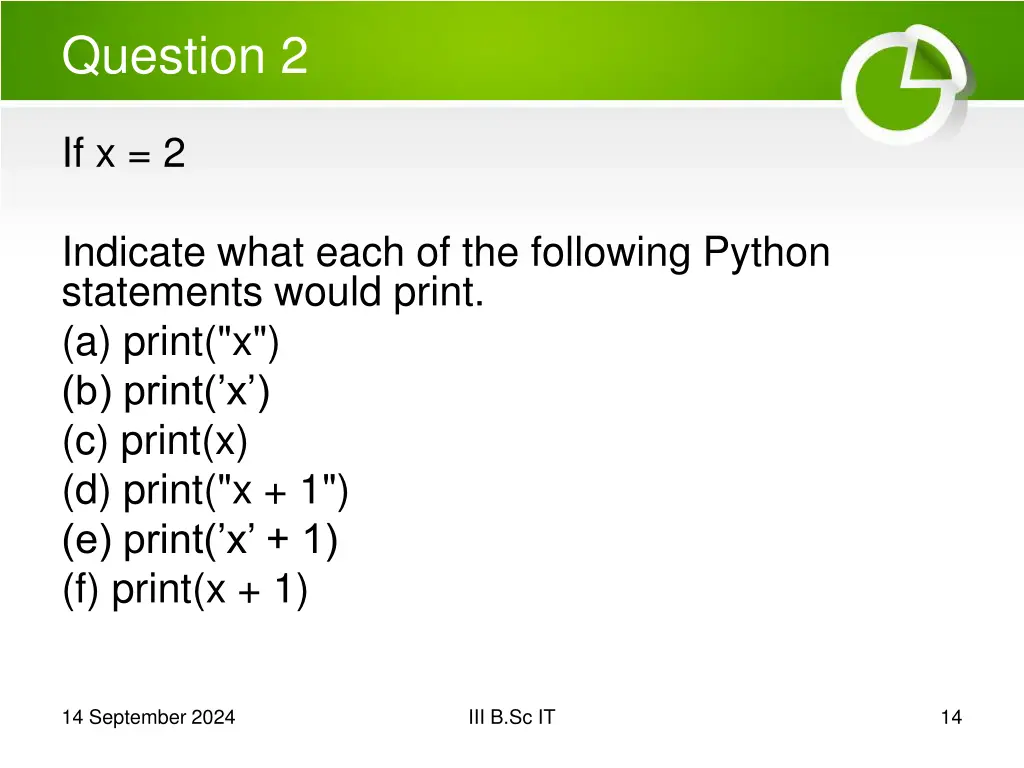 question 2