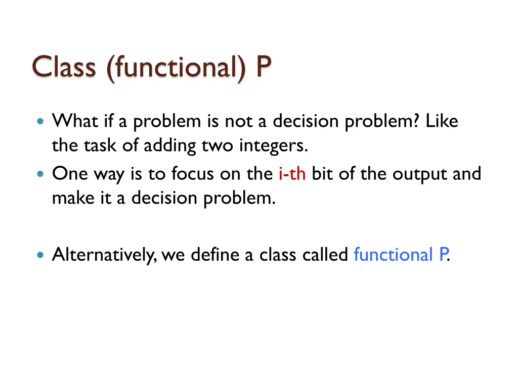 class functional p 2