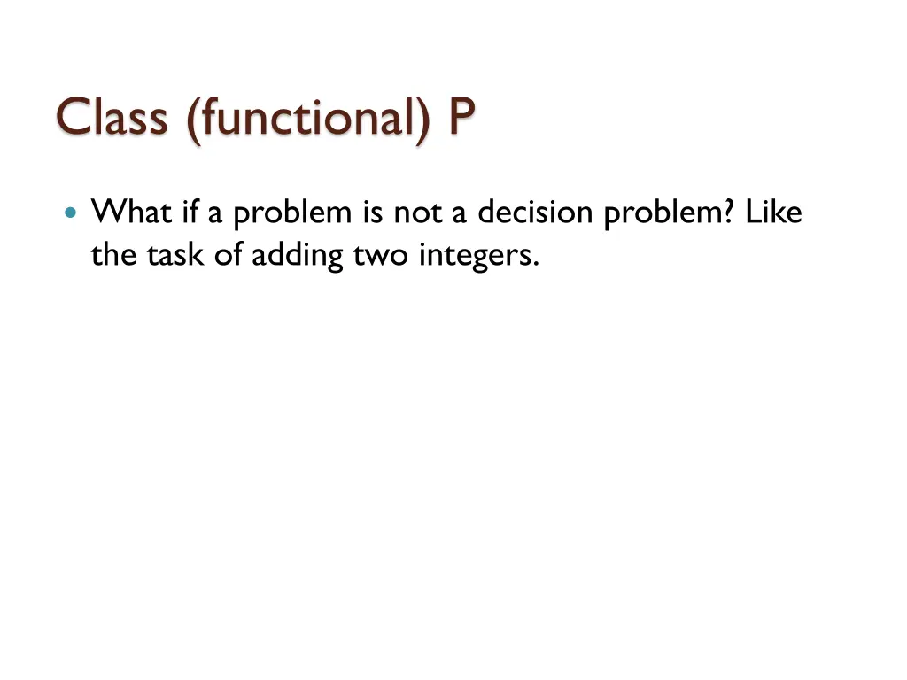 class functional p