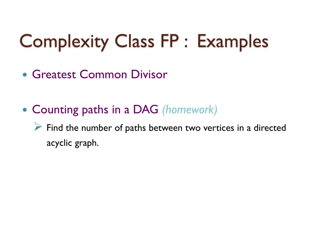 complexity class fp examples 1