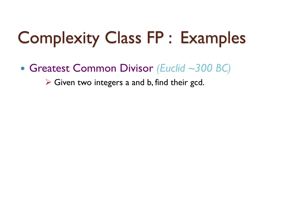 complexity class fp examples