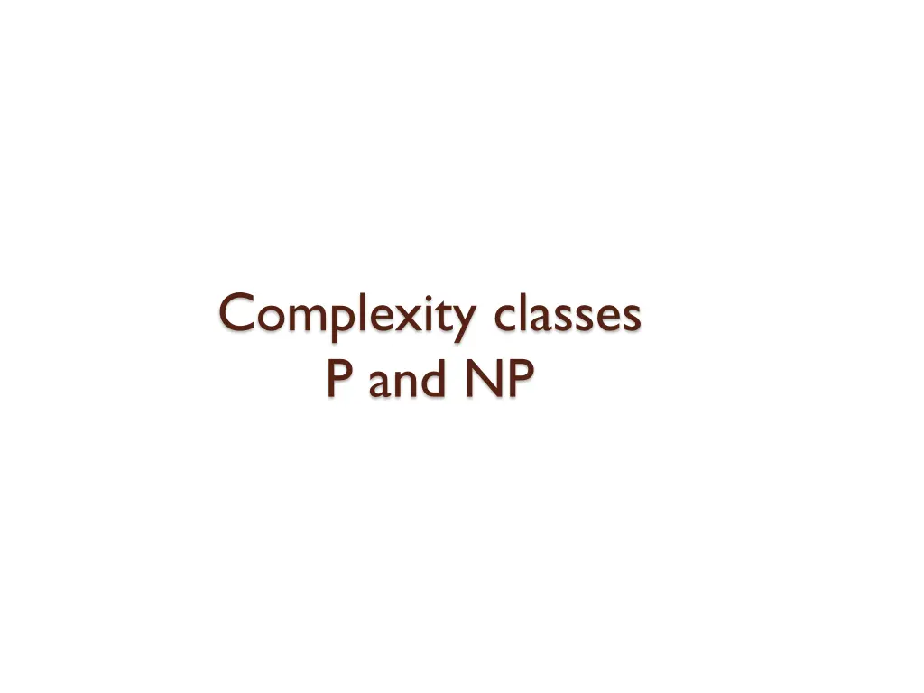 complexity classes p and np