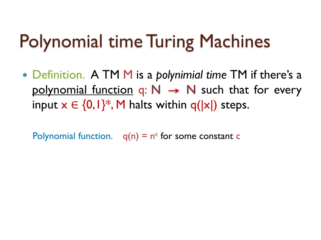 polynomial time turing machines