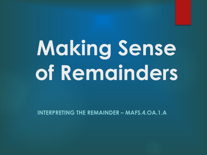 making sense of remainders