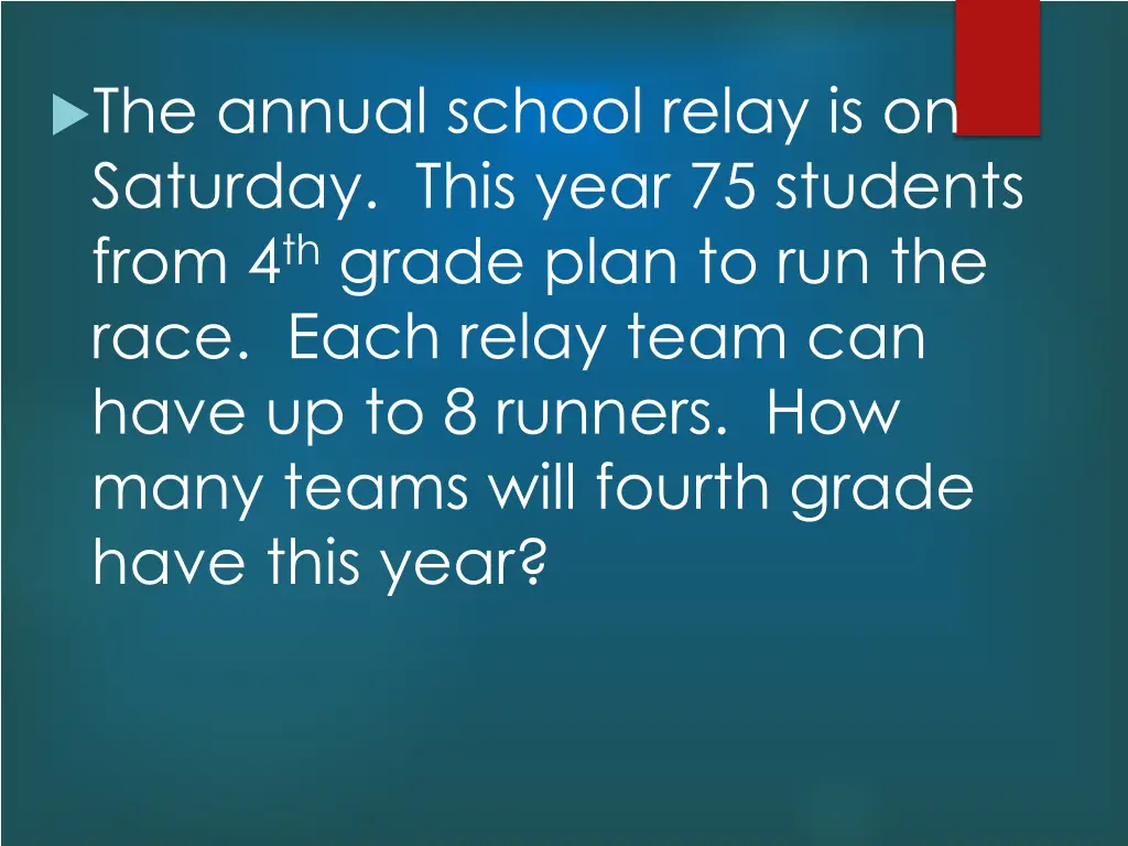 the annual school relay is on saturday this year