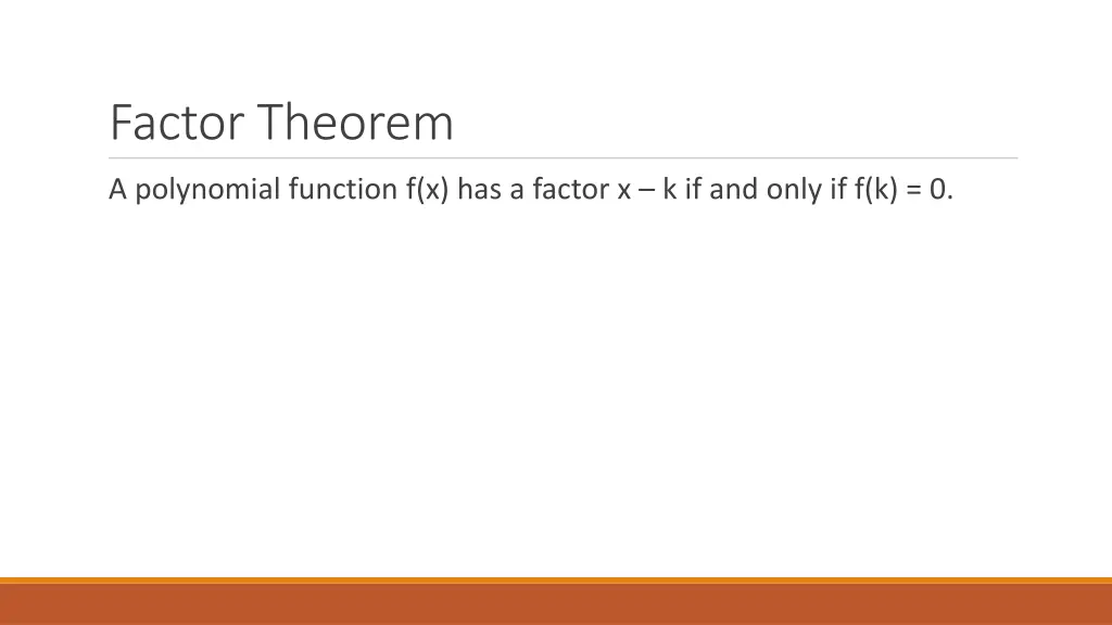 factor theorem