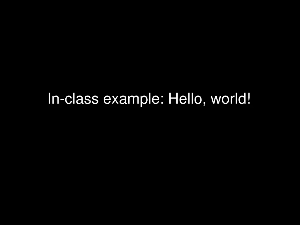 in class example hello world