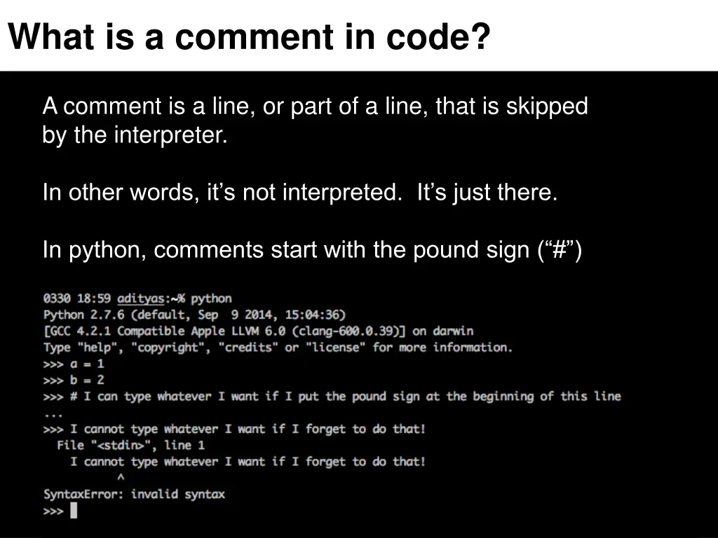 what is a comment in code