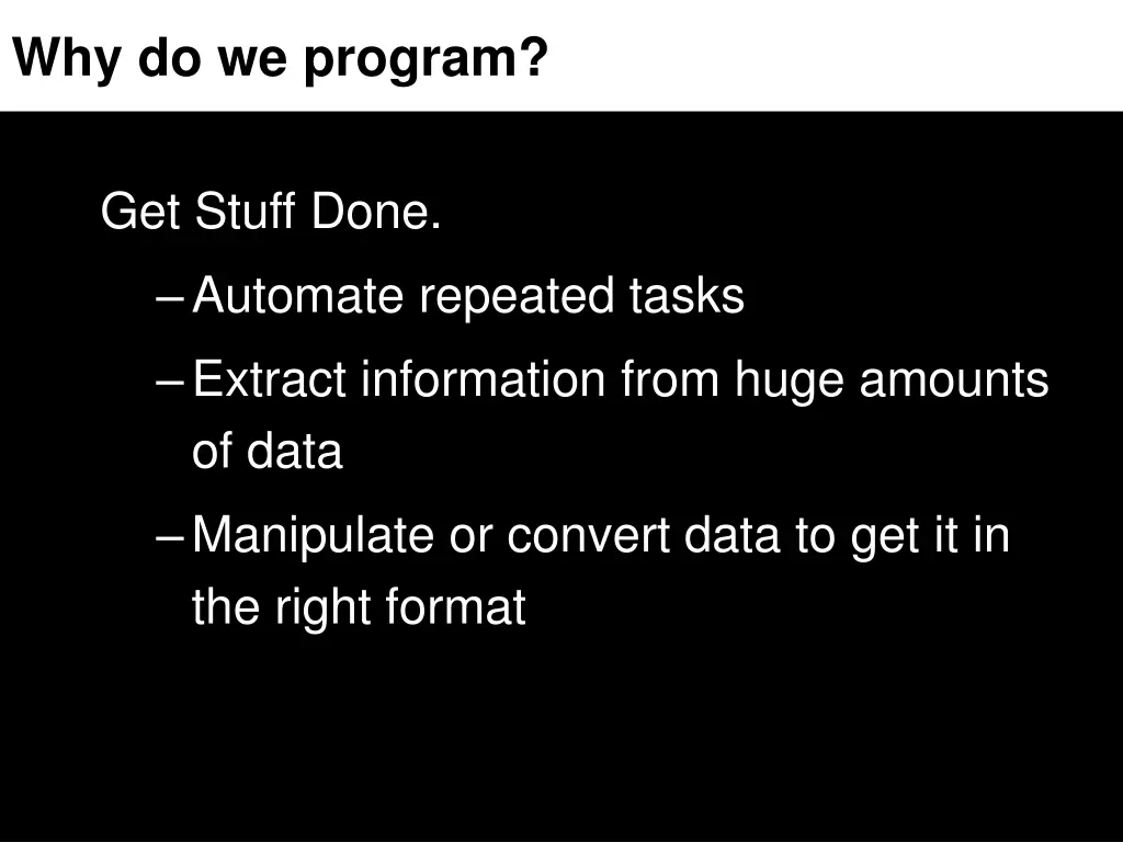 why do we program