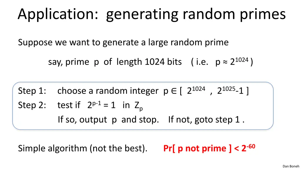 application generating random primes