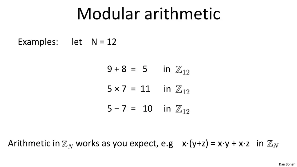 modular arithmetic