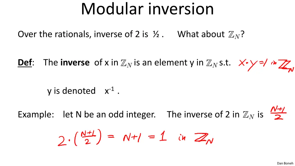 modular inversion