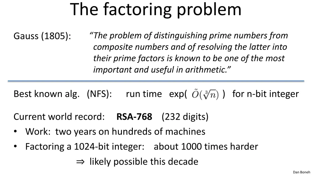 the factoring problem