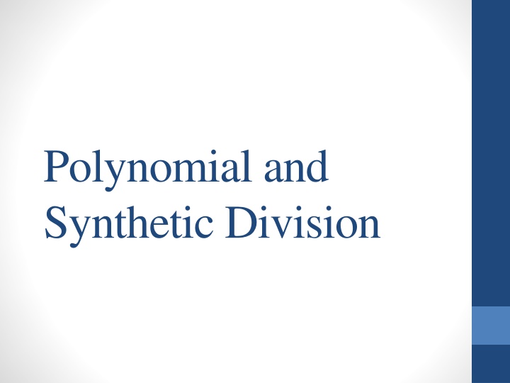 polynomial and synthetic division