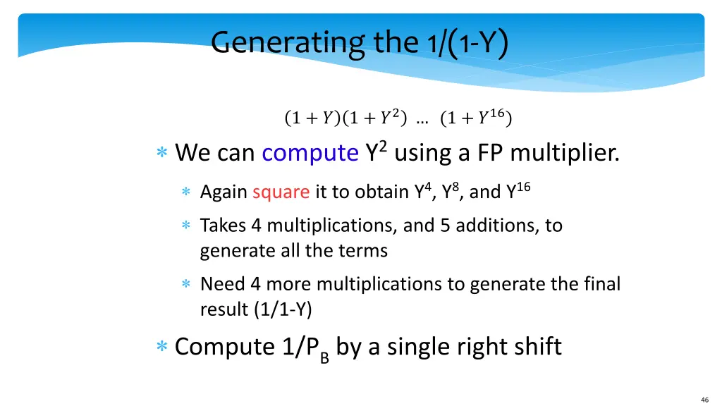 generating the 1 1 y