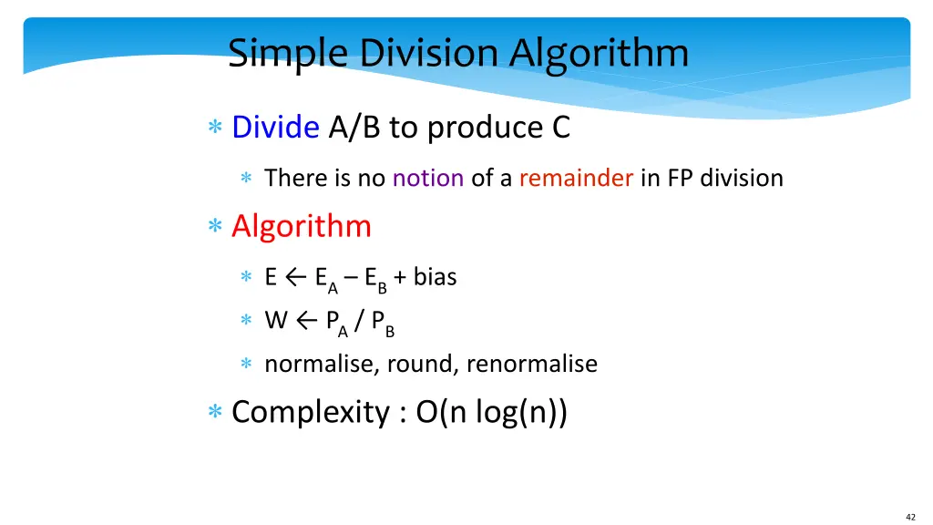 simple division algorithm