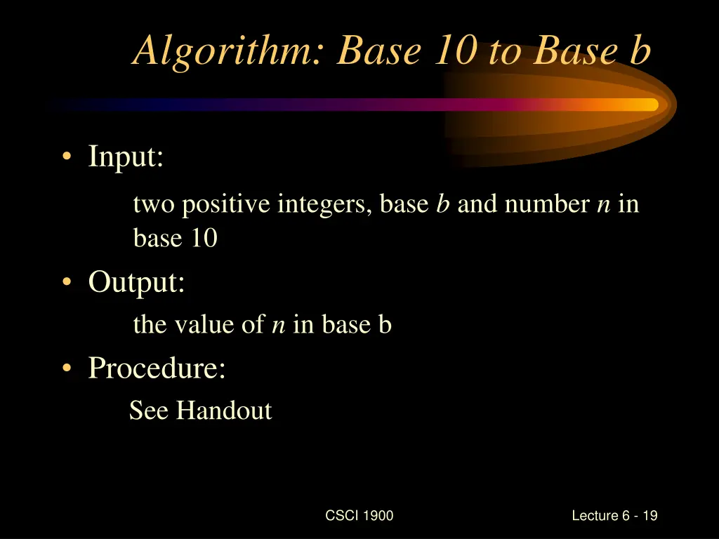 algorithm base 10 to base b