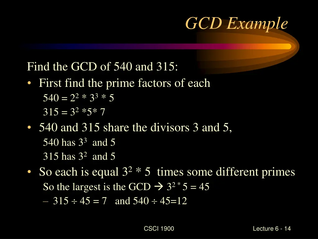 gcd example