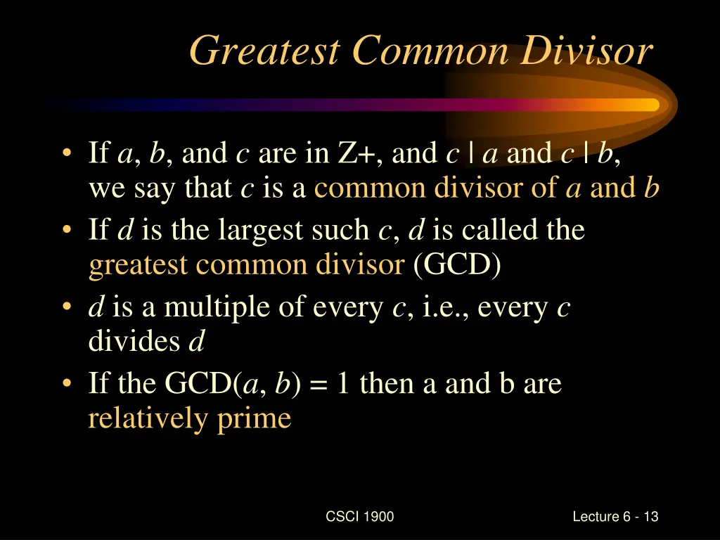 greatest common divisor