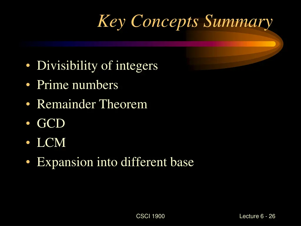 key concepts summary