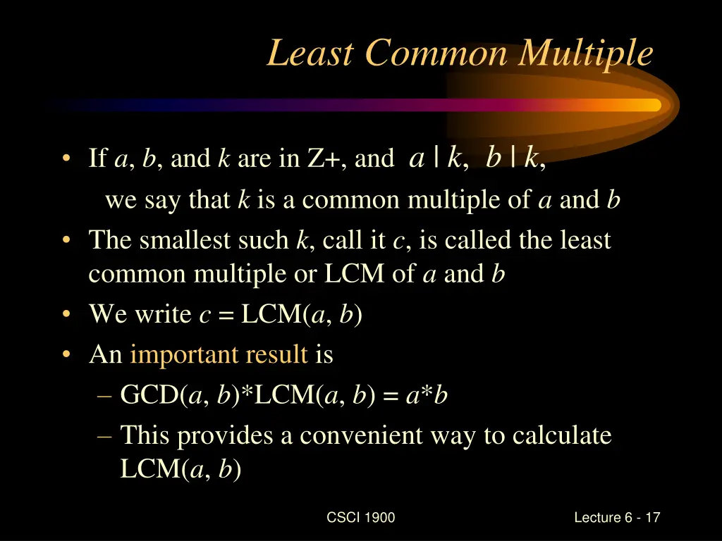 least common multiple