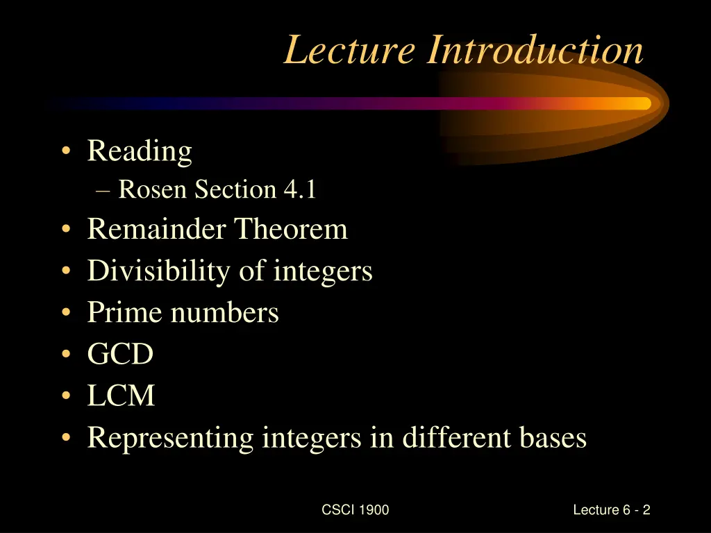 lecture introduction