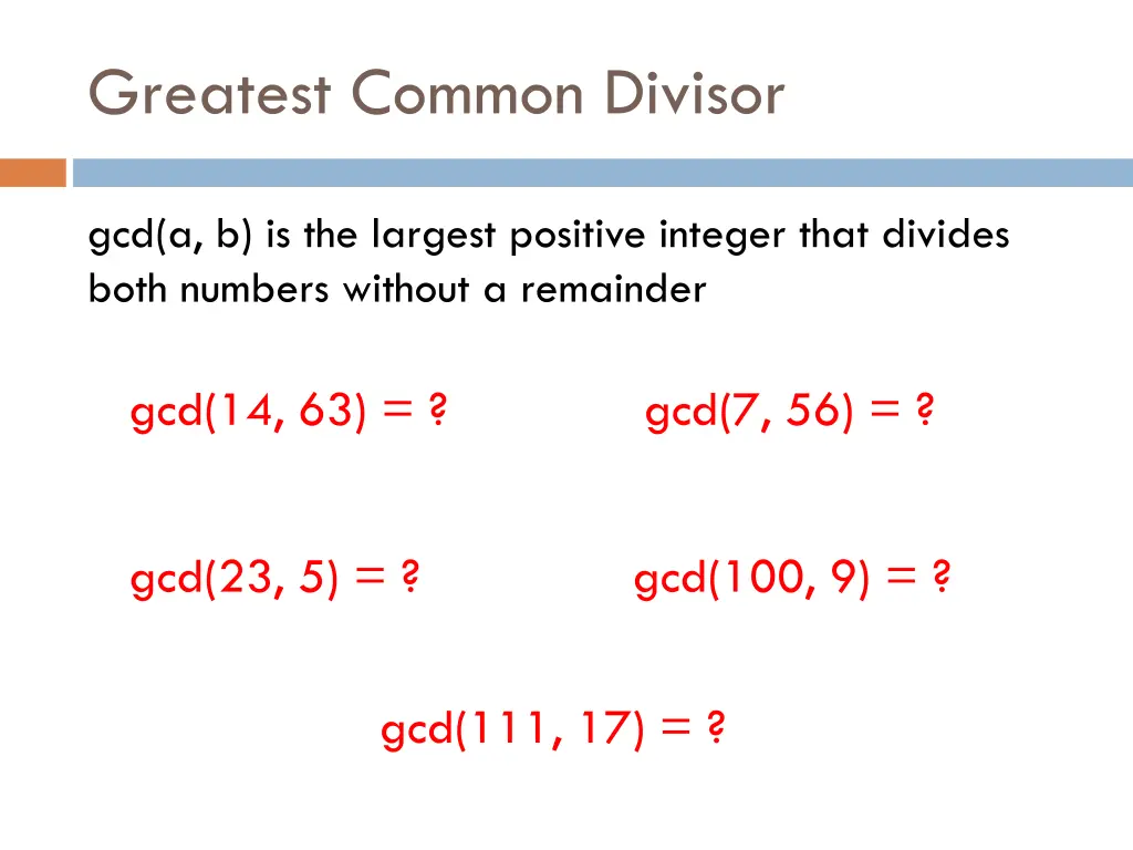 greatest common divisor 4