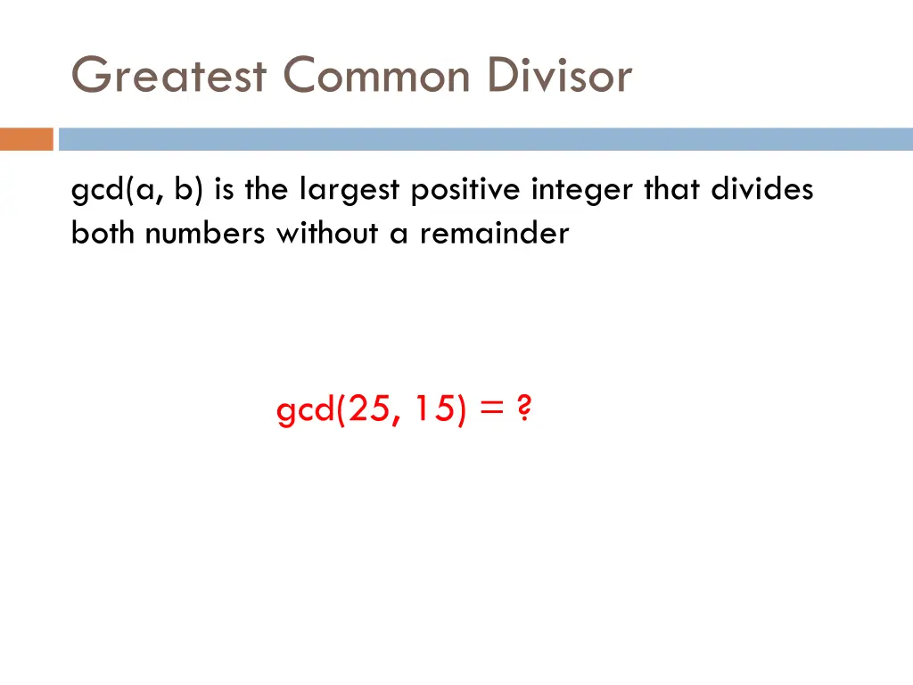 greatest common divisor