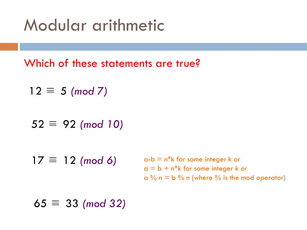 modular arithmetic 1