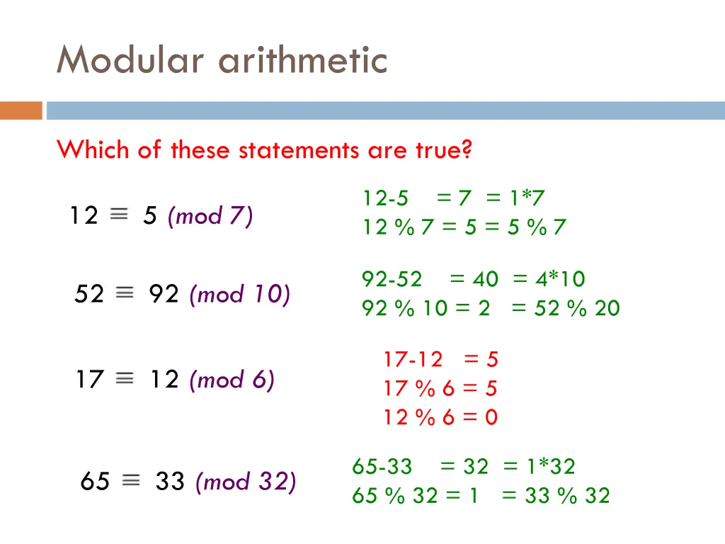 modular arithmetic 2