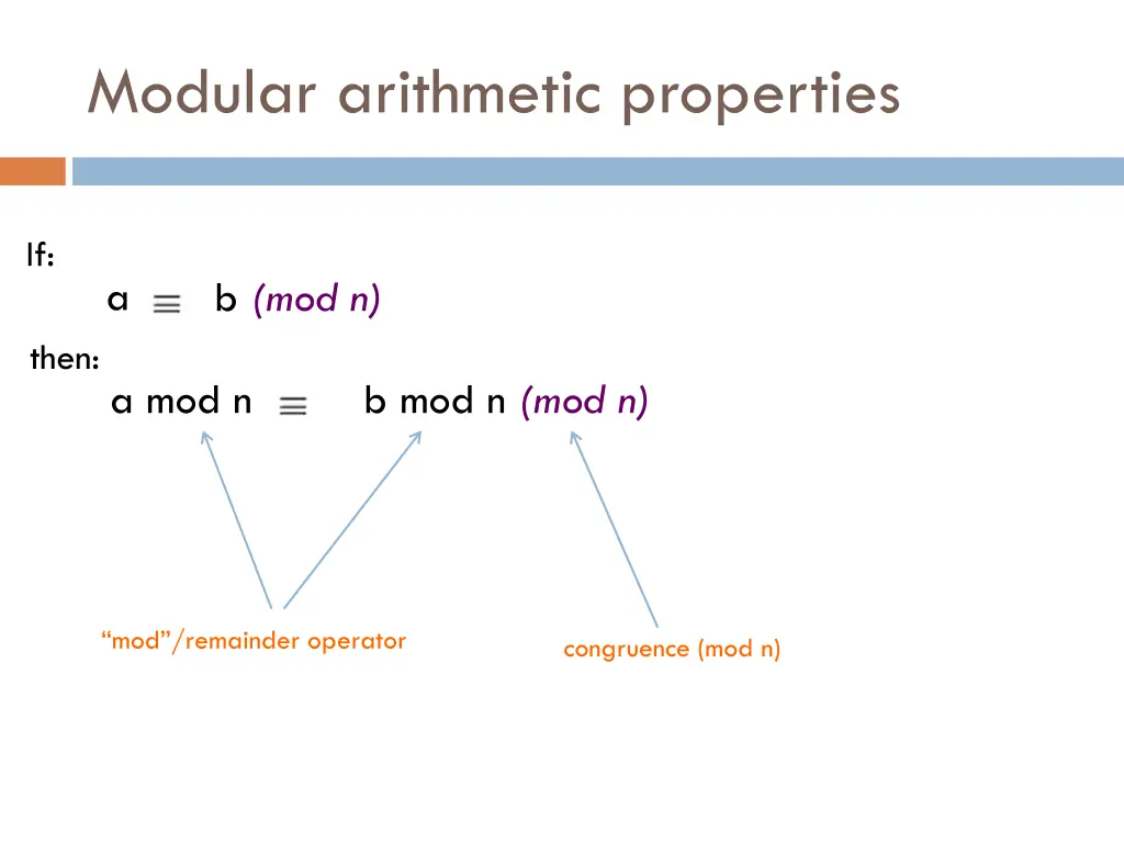 modular arithmetic properties