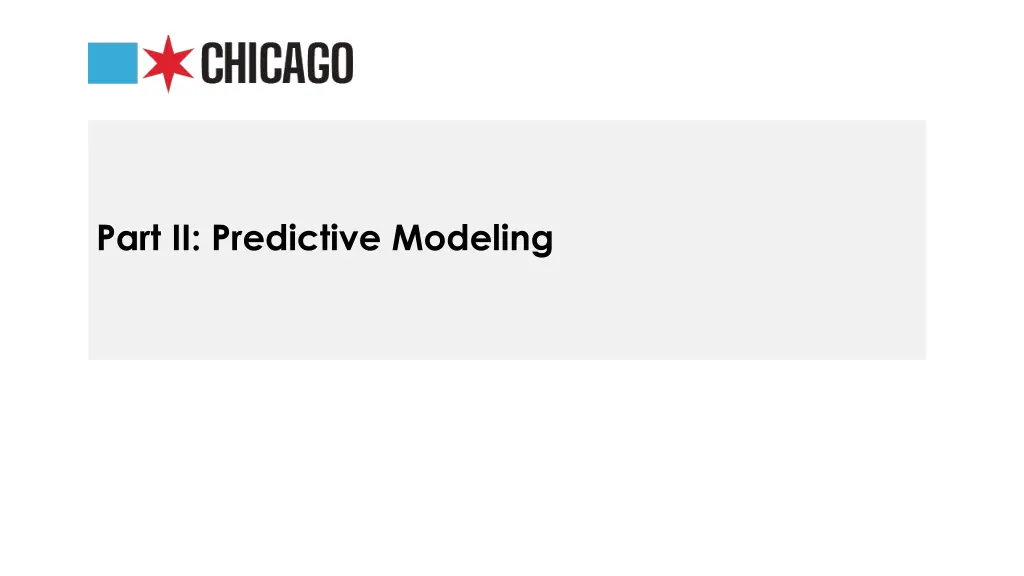 part ii predictive modeling