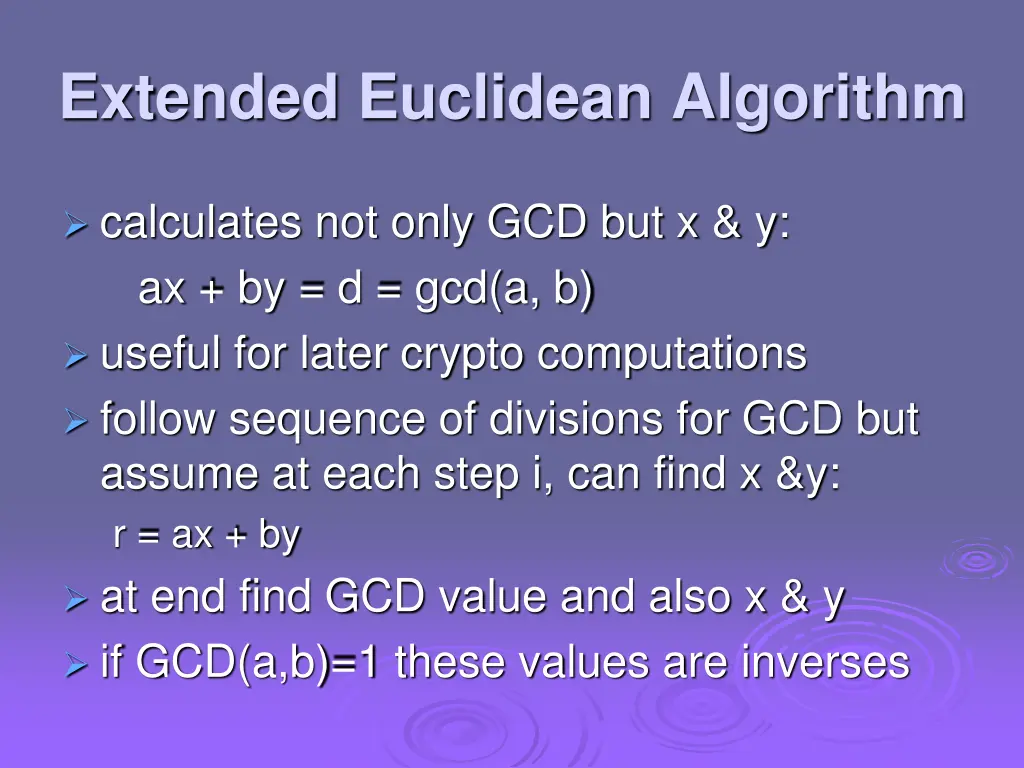 extended euclidean algorithm