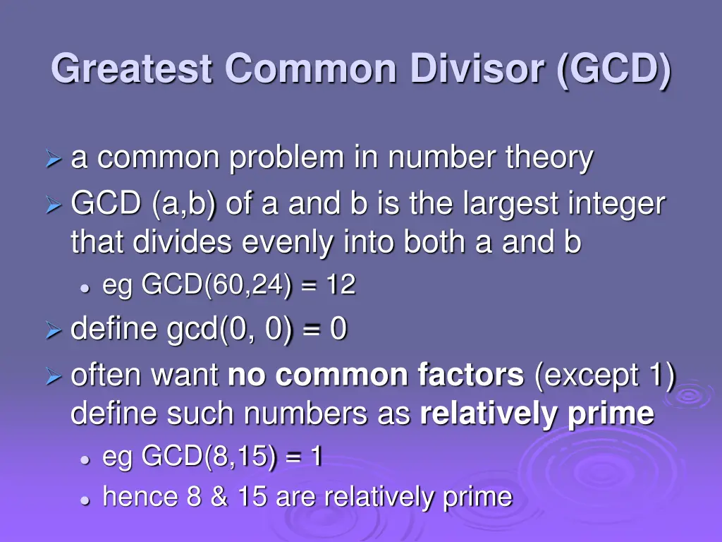 greatest common divisor gcd