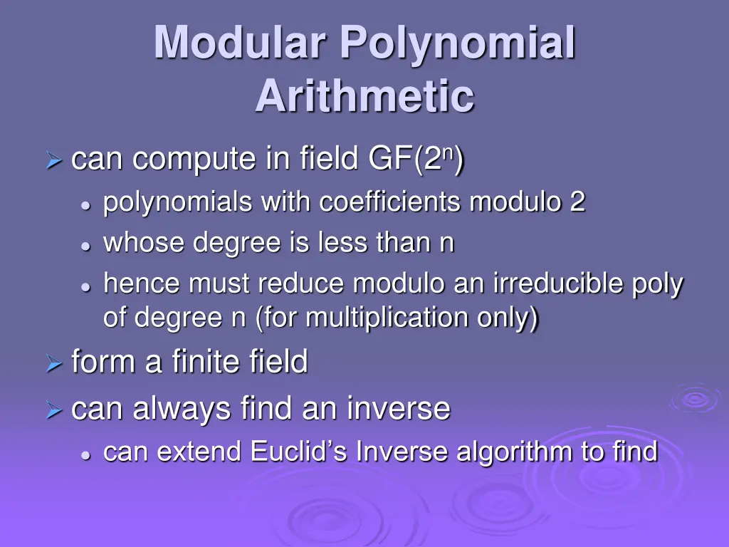 modular polynomial arithmetic