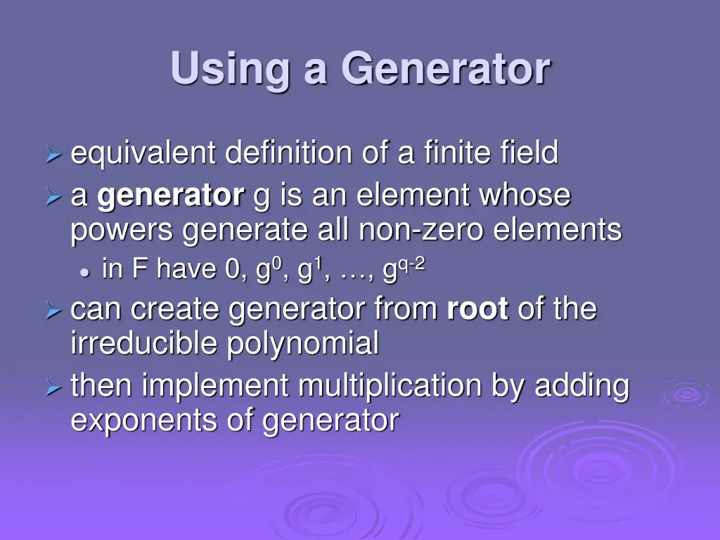 using a generator