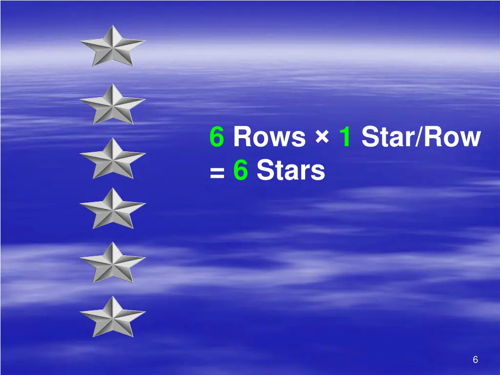 6 rows 1 star row 6 stars